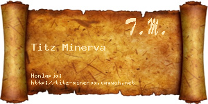 Titz Minerva névjegykártya